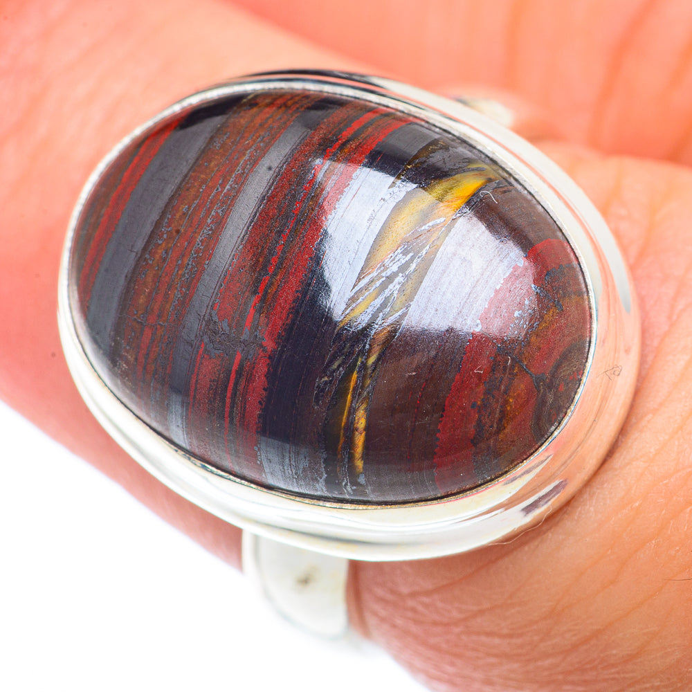 Red Tiger Iron Rings handcrafted by Anasilvercos - RING73152