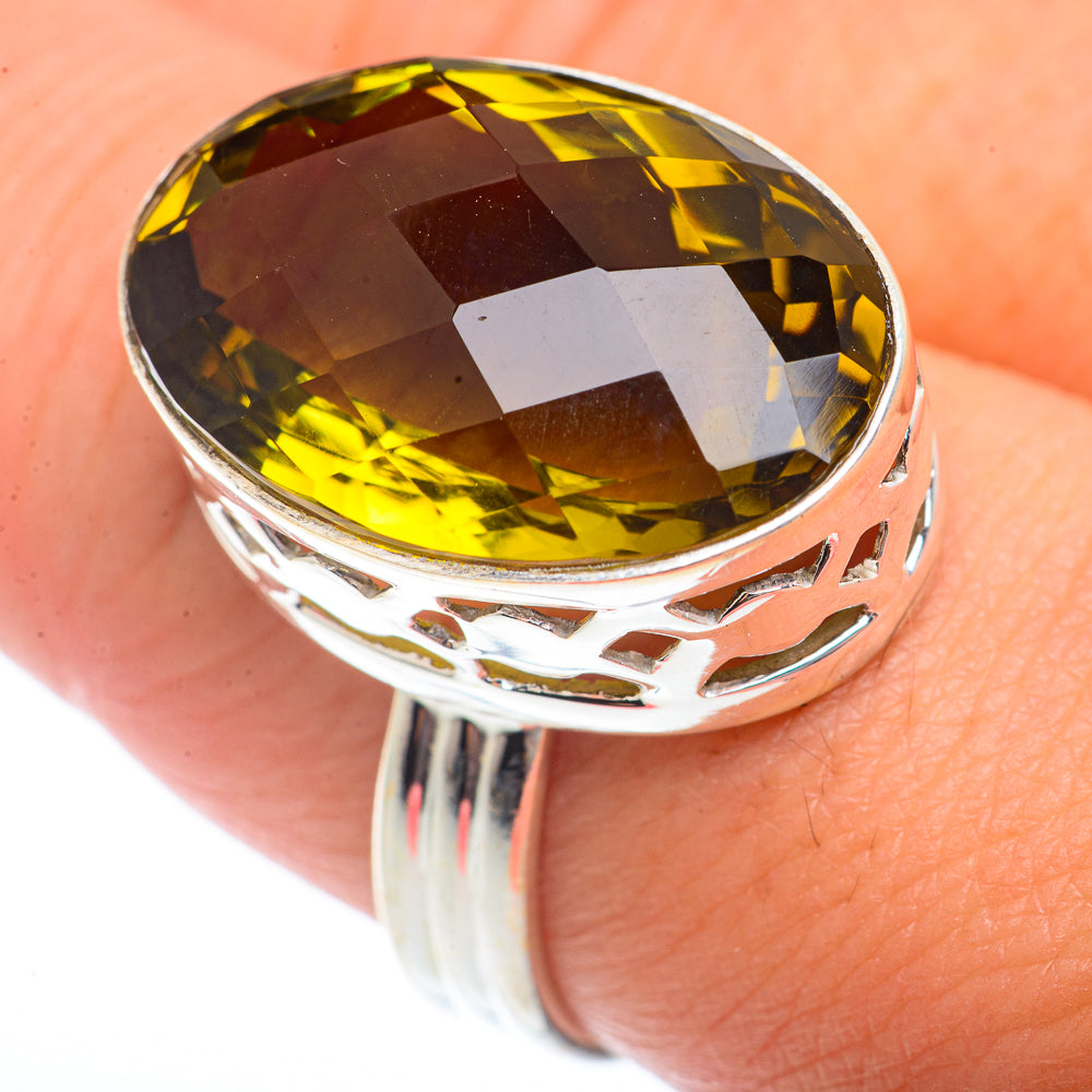 Olive Quartz Rings handcrafted by Anasilvercos - RING73184