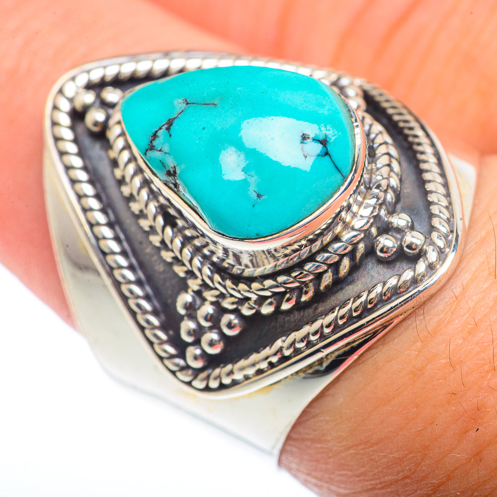 Tibetan Turquoise Rings handcrafted by Anasilvercos - RING73187