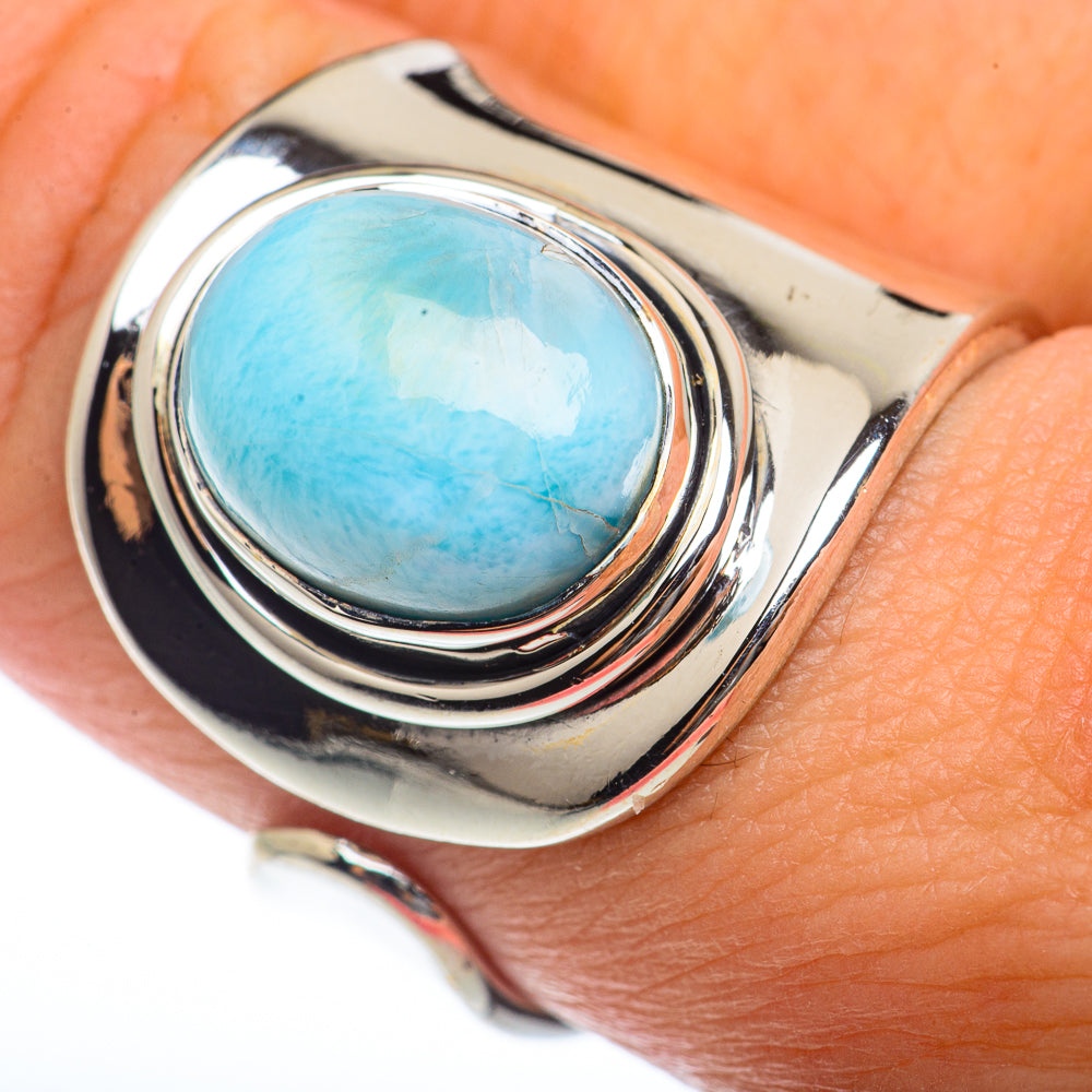 Larimar Rings handcrafted by Anasilvercos - RING73190