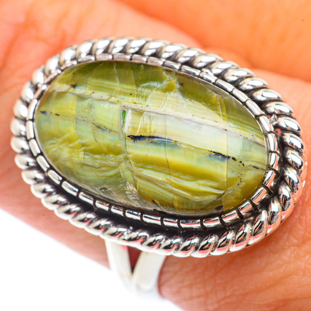 African Green Opal Rings handcrafted by Anasilvercos - RING73193