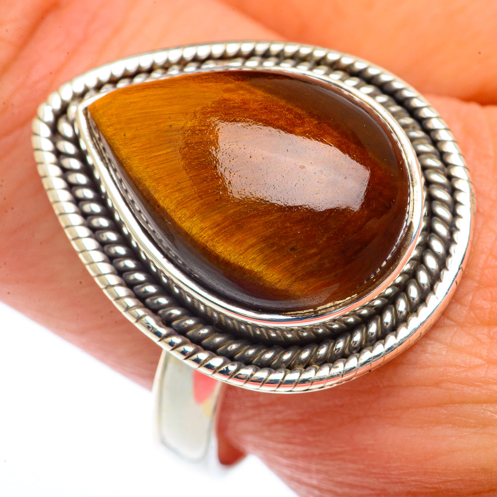 Tiger Eye Rings handcrafted by Anasilvercos - RING73197