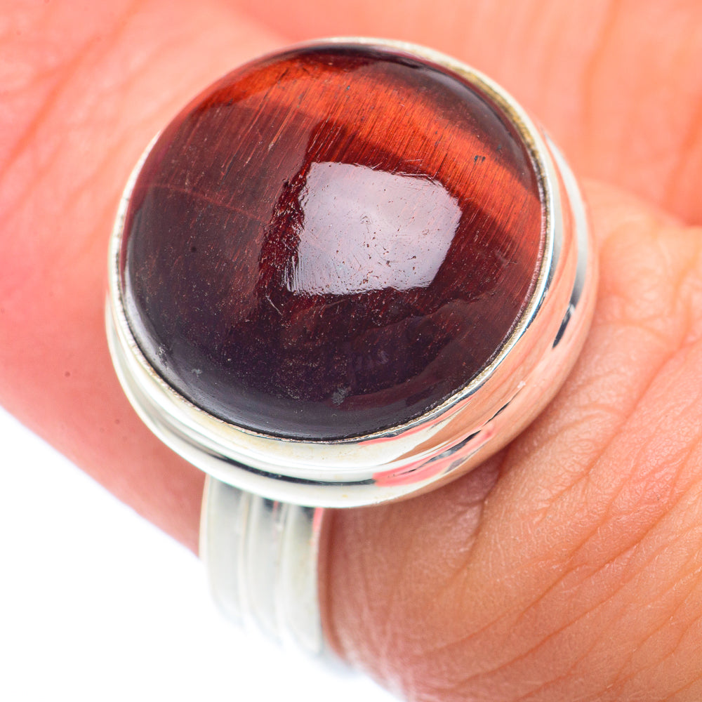 Red Tiger Eye Rings handcrafted by Anasilvercos - RING73199