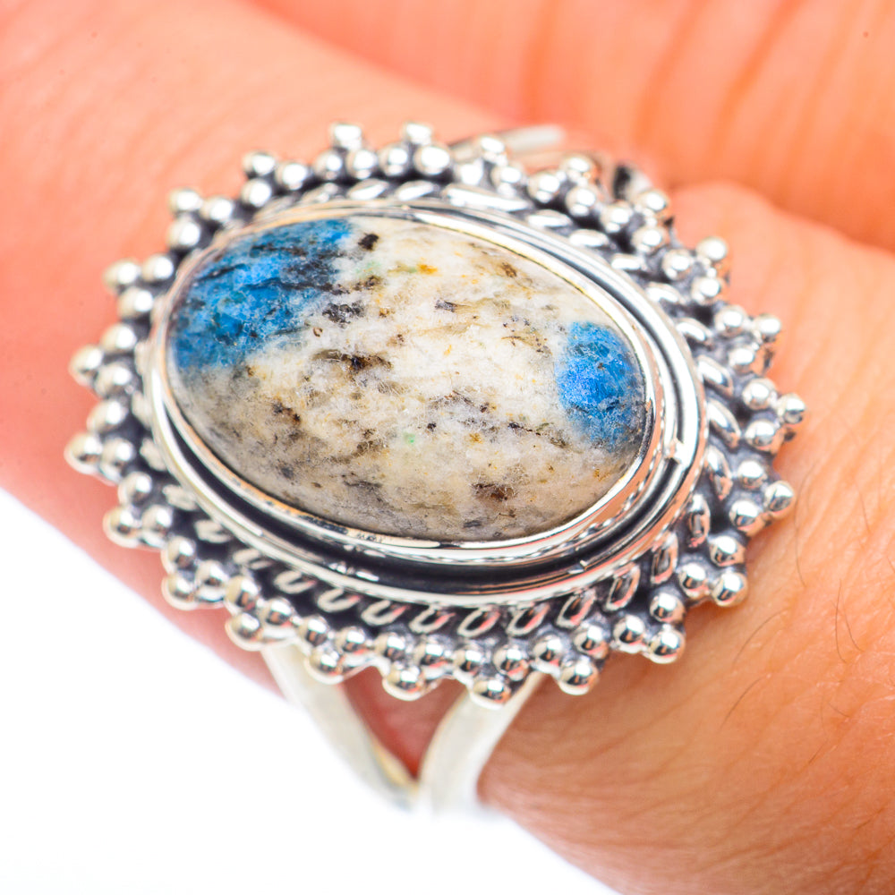 K2 Blue Azurite Rings handcrafted by Anasilvercos - RING73228