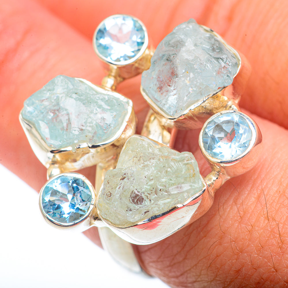 Aquamarine Rings handcrafted by Anasilvercos - RING73229