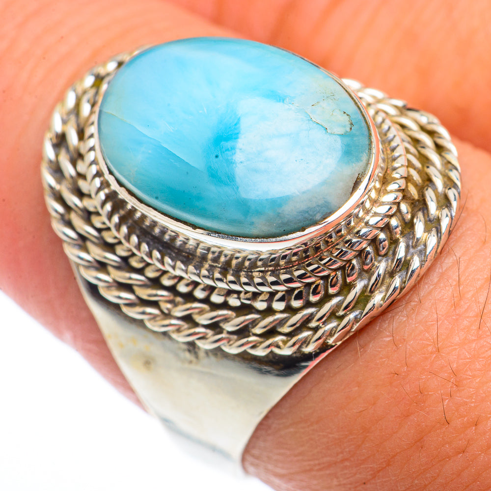 Larimar Rings handcrafted by Anasilvercos - RING73231