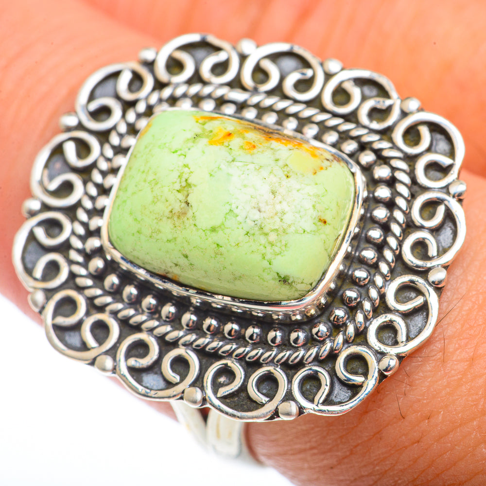 Lemon Chrysoprase Rings handcrafted by Anasilvercos - RING73236