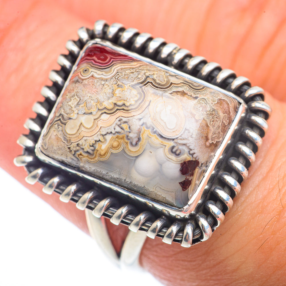 Laguna Lace Agate Rings handcrafted by Anasilvercos - RING73239