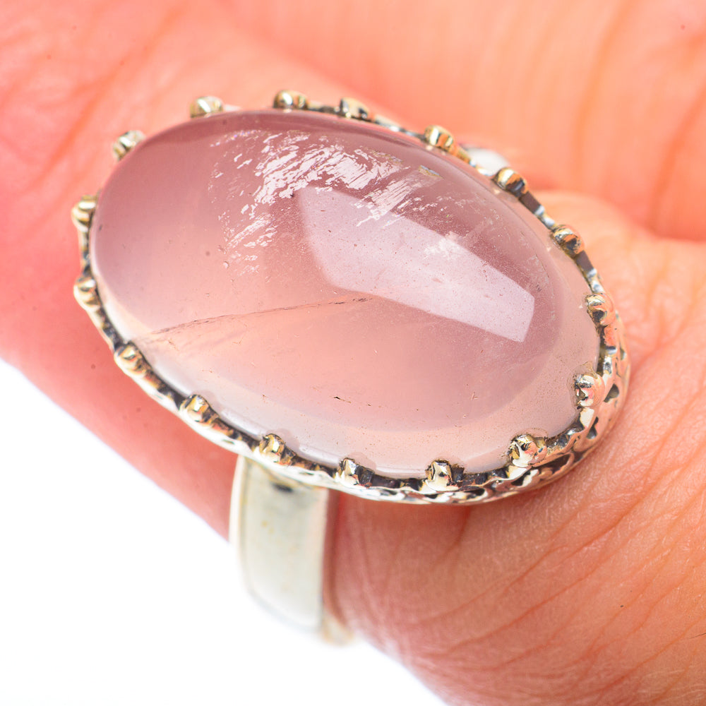 Rose Quartz Rings handcrafted by Anasilvercos - RING73247