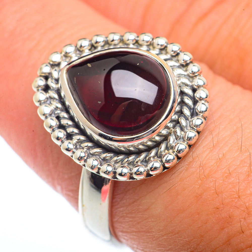 Garnet Rings handcrafted by Anasilvercos - RING73249