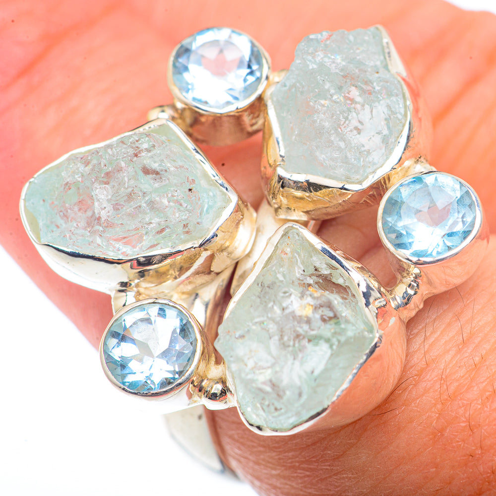 Aquamarine Rings handcrafted by Anasilvercos - RING73271