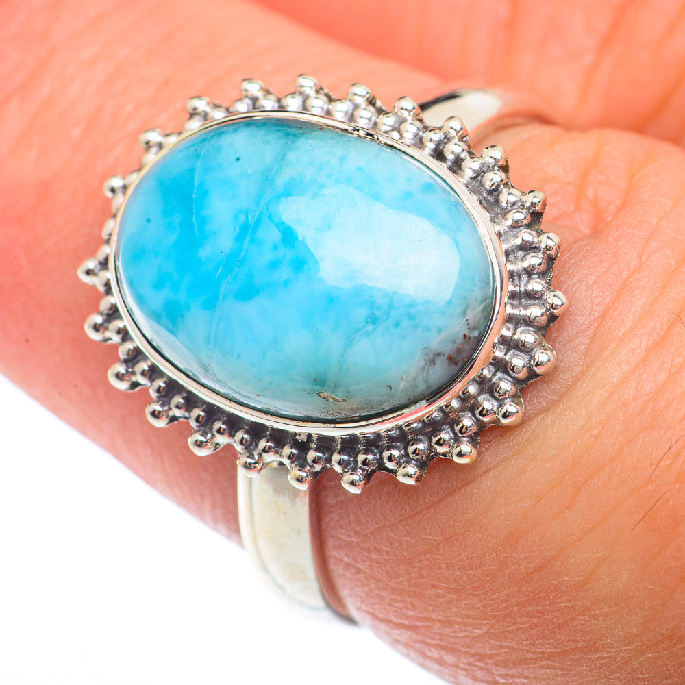 Larimar Rings handcrafted by Anasilvercos - RING73277