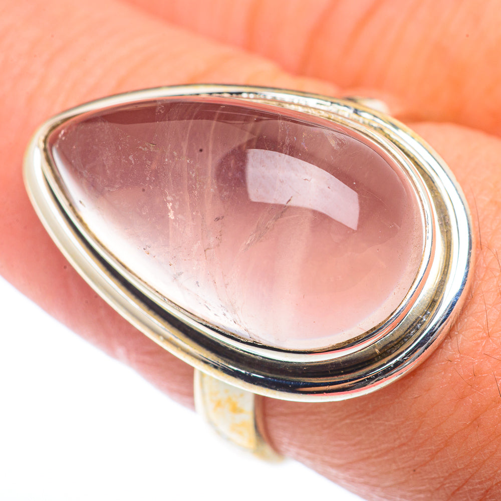 Rose Quartz Rings handcrafted by Anasilvercos - RING73289