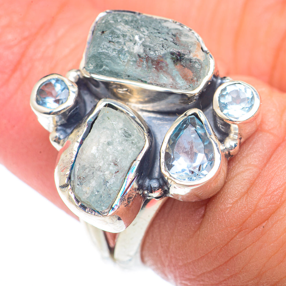 Aquamarine Rings handcrafted by Anasilvercos - RING73309