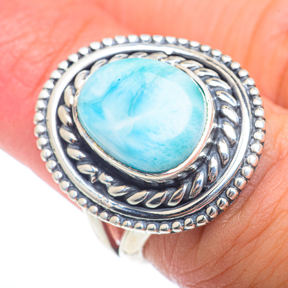 Larimar Rings handcrafted by Anasilvercos - RING73314