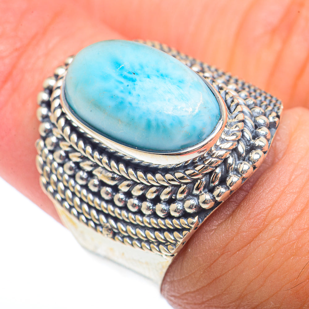Larimar Rings handcrafted by Anasilvercos - RING73344