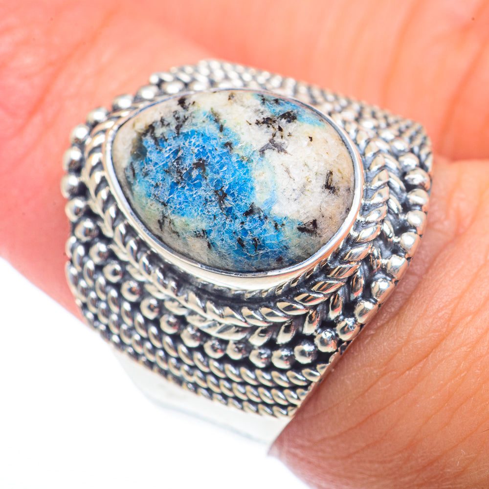 K2 Blue Azurite Rings handcrafted by Anasilvercos - RING73345