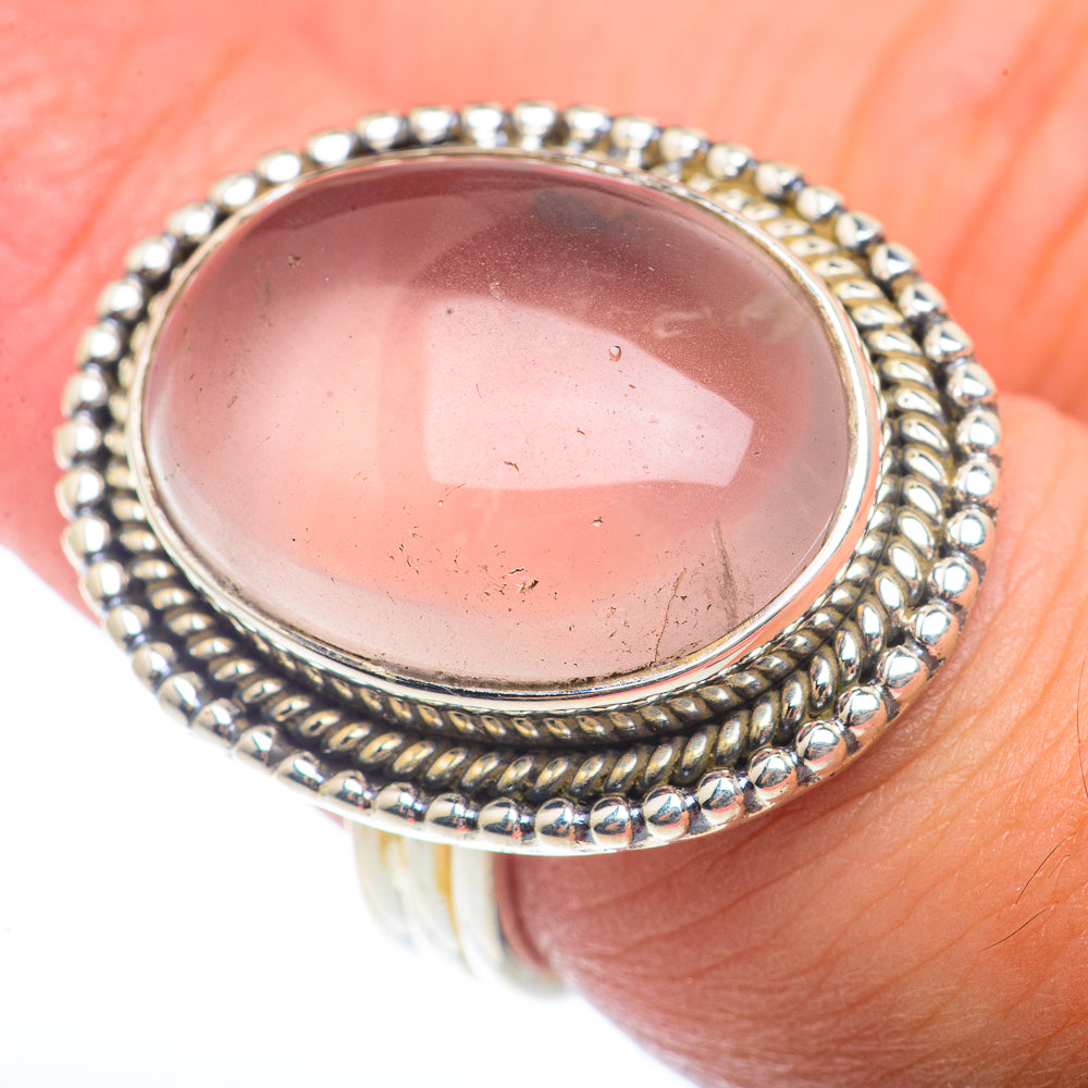Rose Quartz Rings handcrafted by Anasilvercos - RING73359