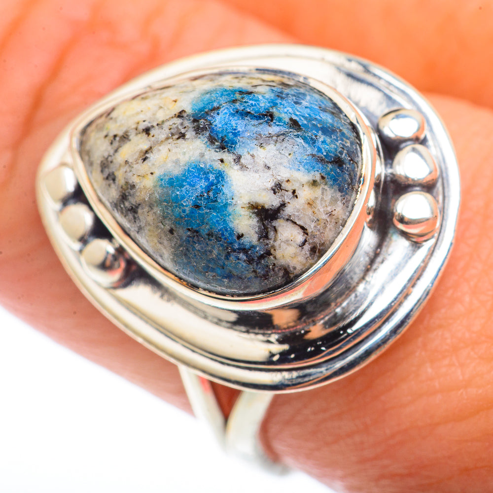 K2 Blue Azurite Rings handcrafted by Anasilvercos - RING73379