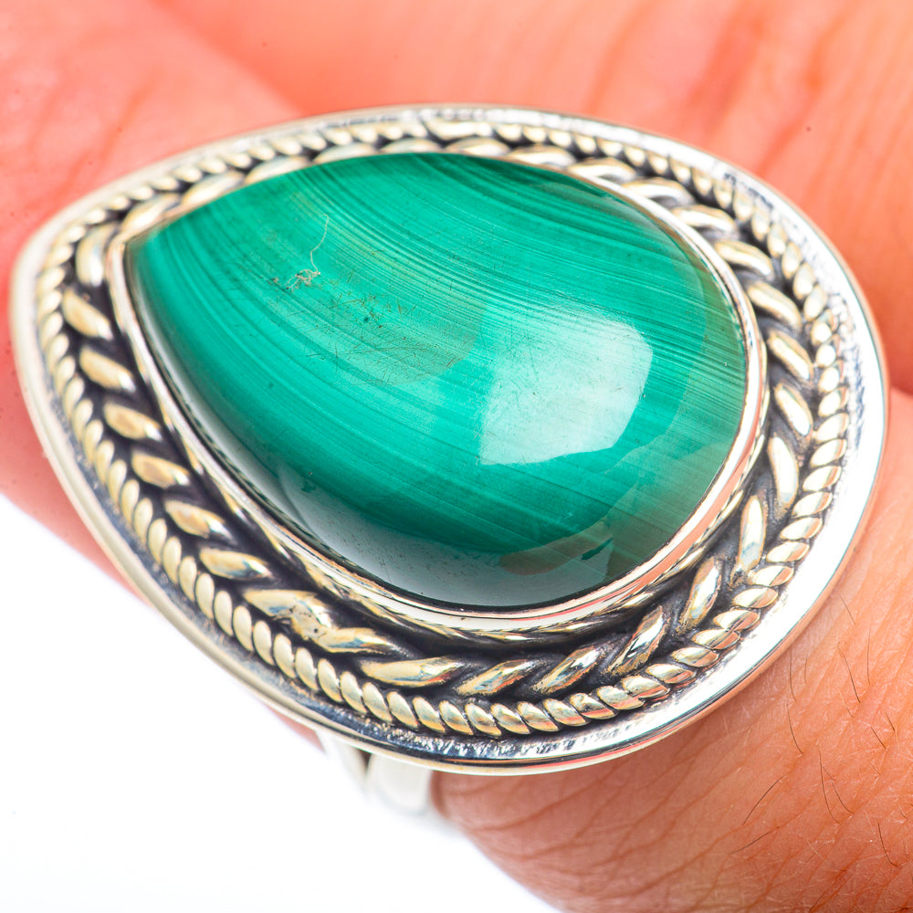 Malachite Rings handcrafted by Anasilvercos - RING73387