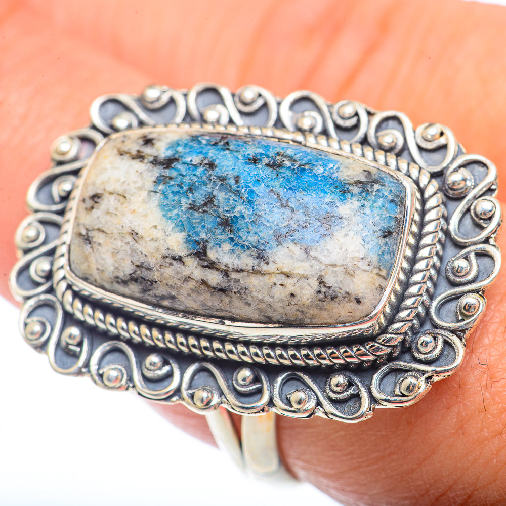 K2 Blue Azurite Rings handcrafted by Anasilvercos - RING73418