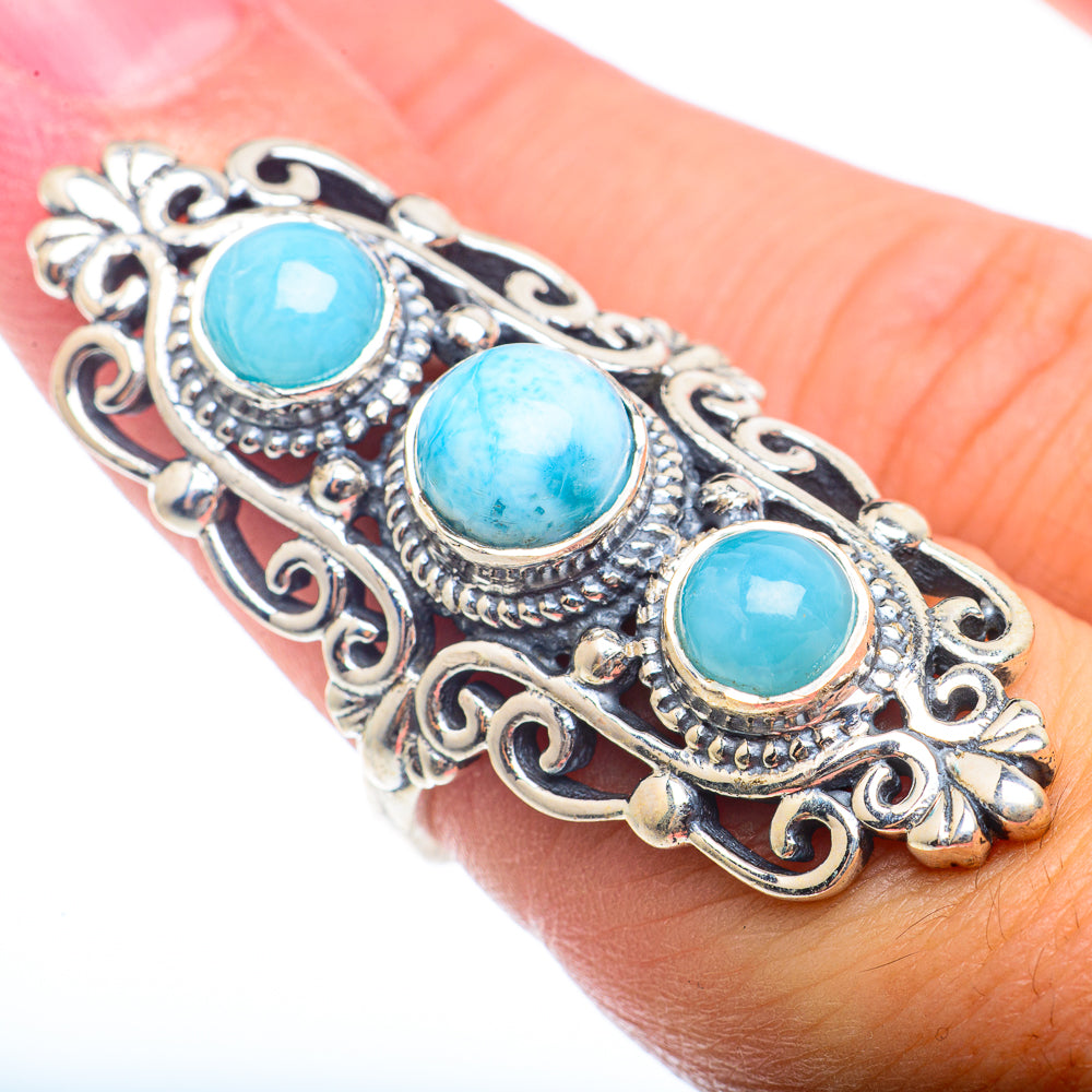 Larimar Rings handcrafted by Anasilvercos - RING73455