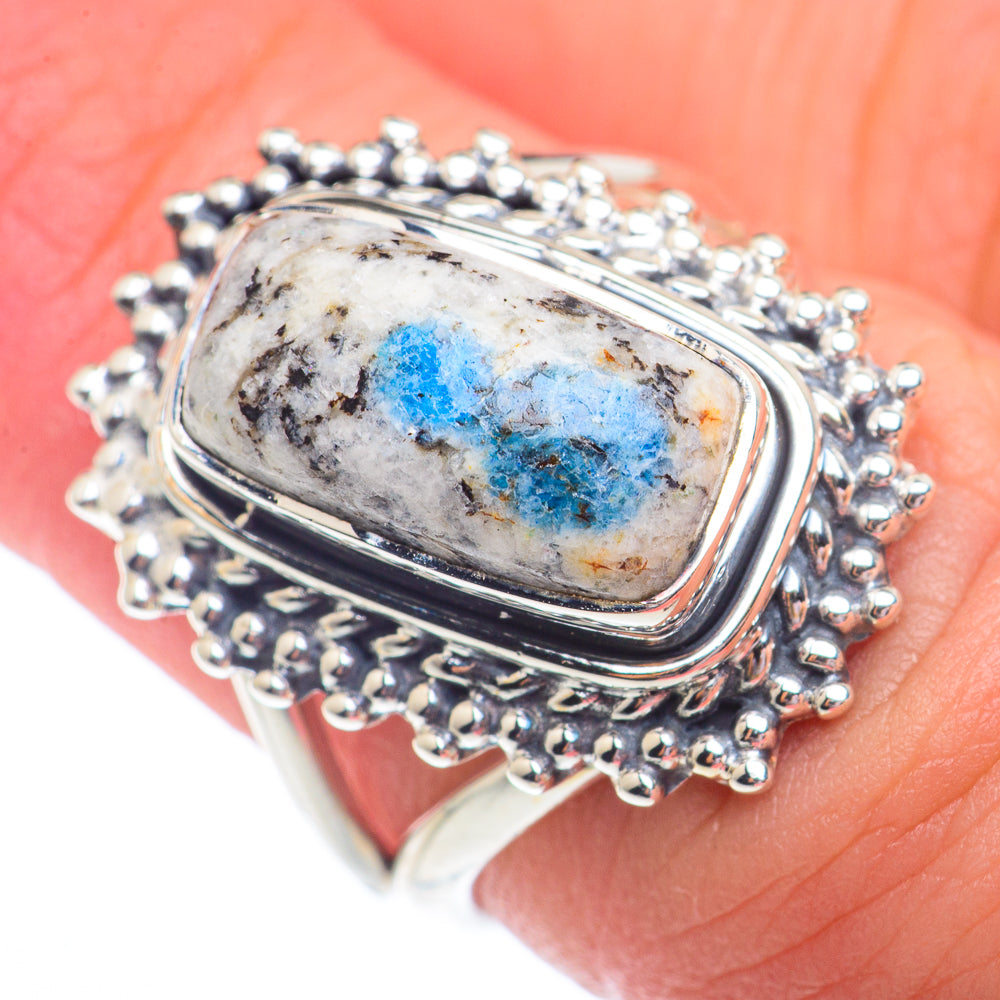 K2 Blue Azurite Rings handcrafted by Anasilvercos - RING73474