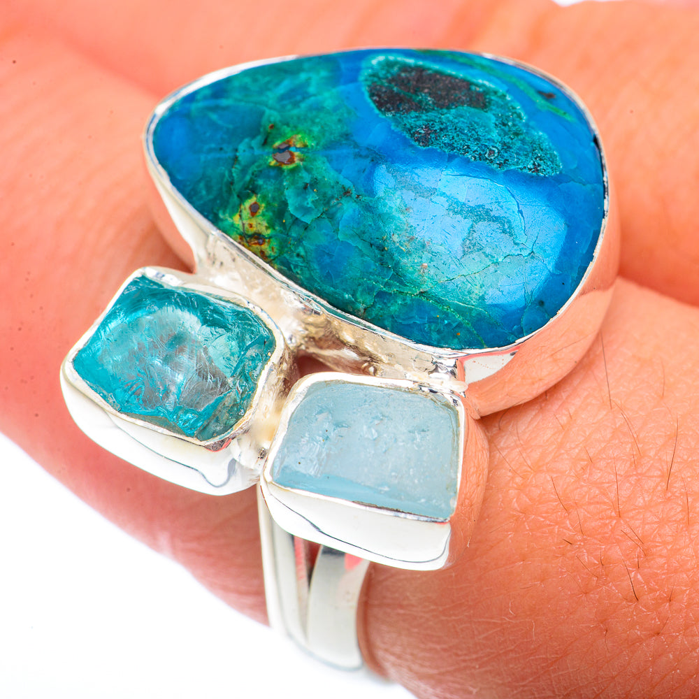 K2 Blue Azurite Rings handcrafted by Anasilvercos - RING73475