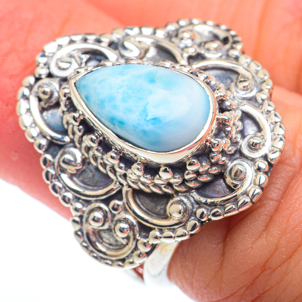Larimar Rings handcrafted by Anasilvercos - RING73480
