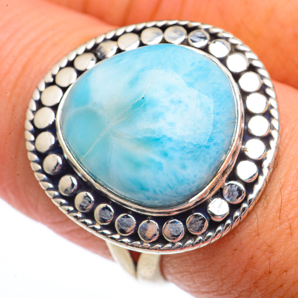 Larimar Rings handcrafted by Anasilvercos - RING73530