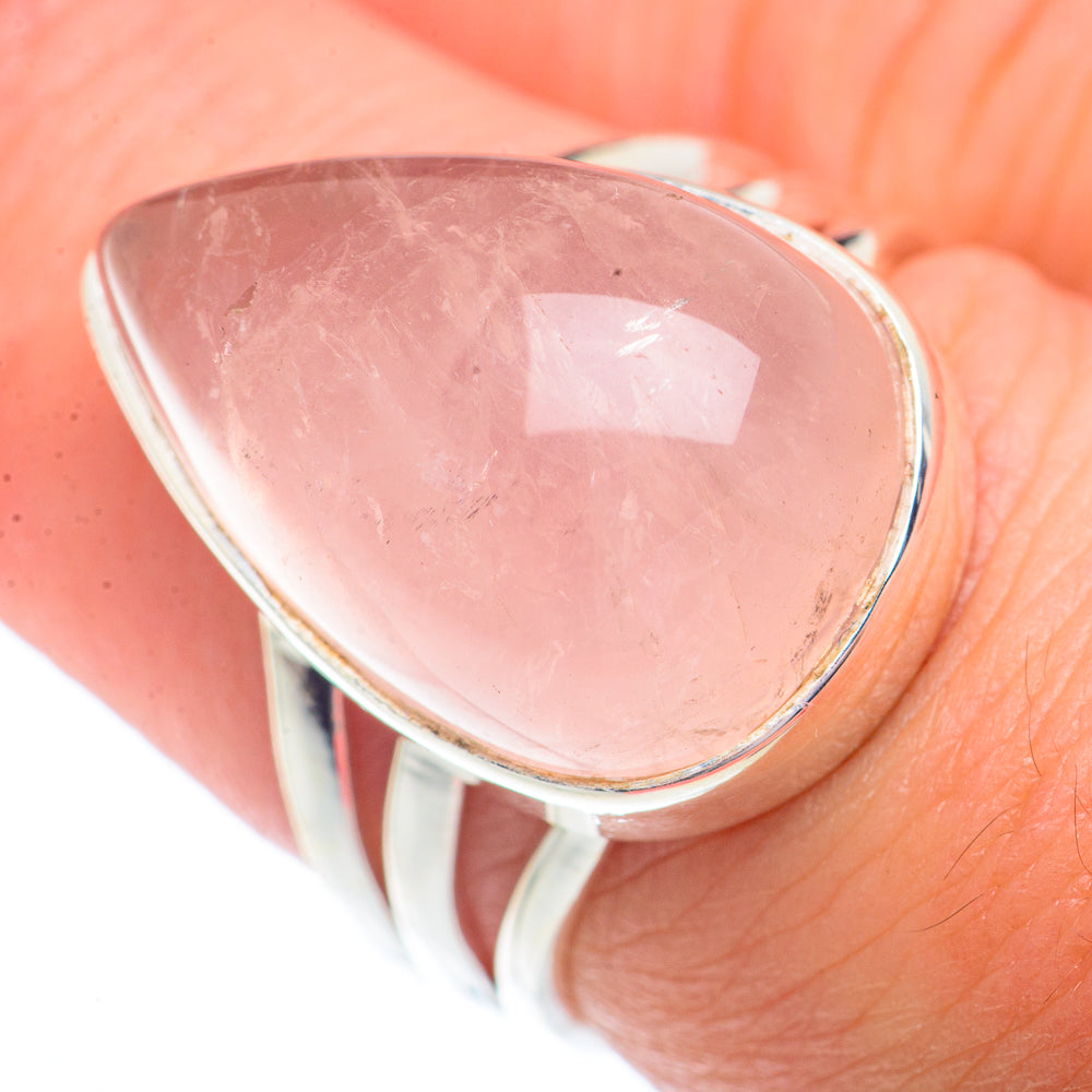 Rose Quartz Rings handcrafted by Anasilvercos - RING73545