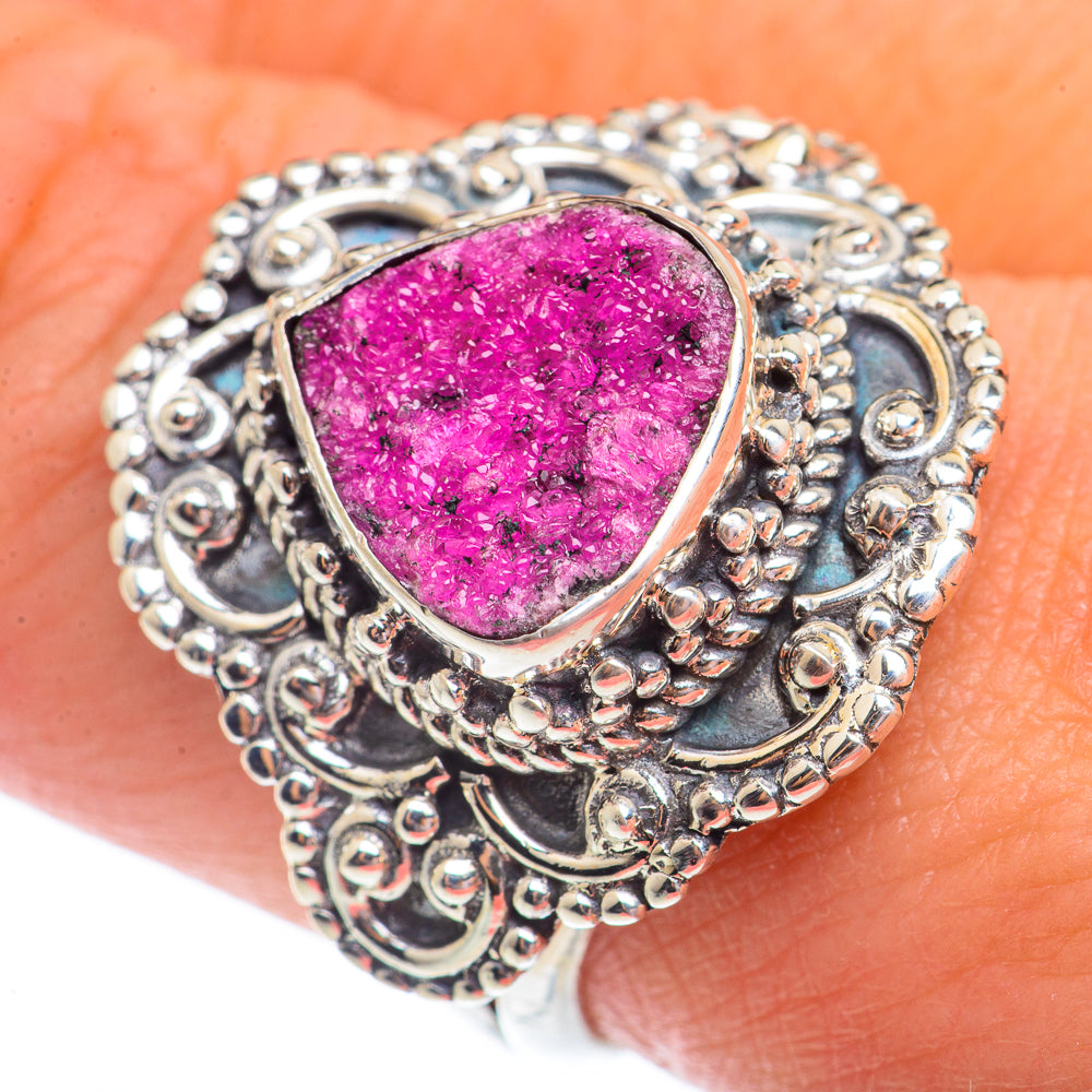 Cobalto Calcite Druzy Rings handcrafted by Anasilvercos - RING73592
