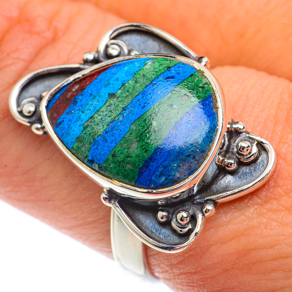 Rainbow Calsilica Rings handcrafted by Anasilvercos - RING73611
