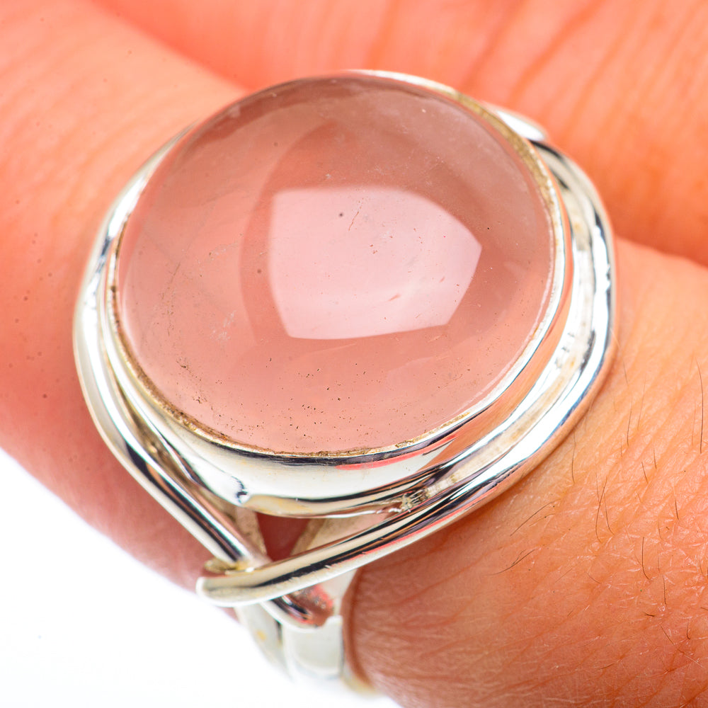 Rose Quartz Rings handcrafted by Anasilvercos - RING73638