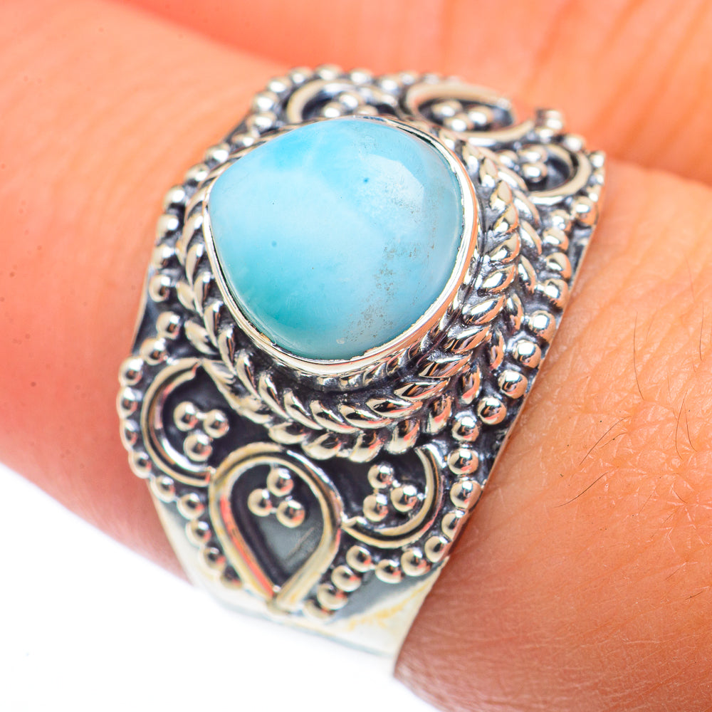 Larimar Rings handcrafted by Anasilvercos - RING73663