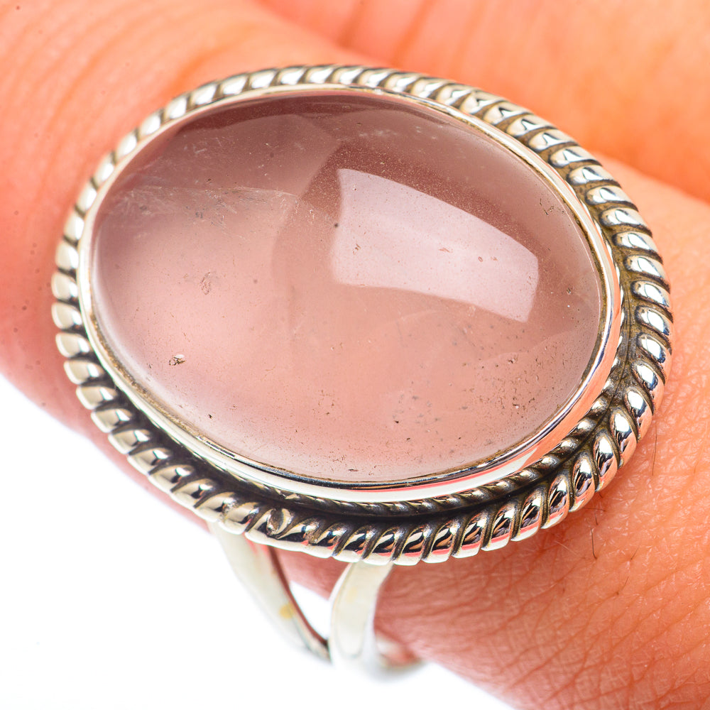 Rose Quartz Rings handcrafted by Anasilvercos - RING73682