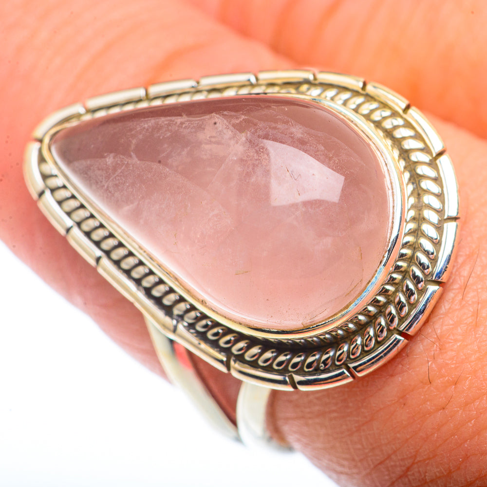 Rose Quartz Rings handcrafted by Anasilvercos - RING73684