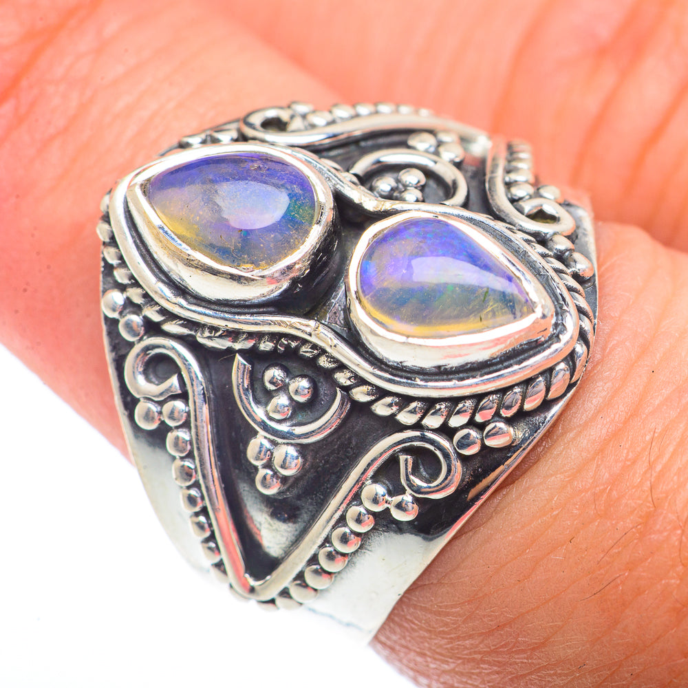 Rainbow Moonstone Rings handcrafted by Anasilvercos - RING73702