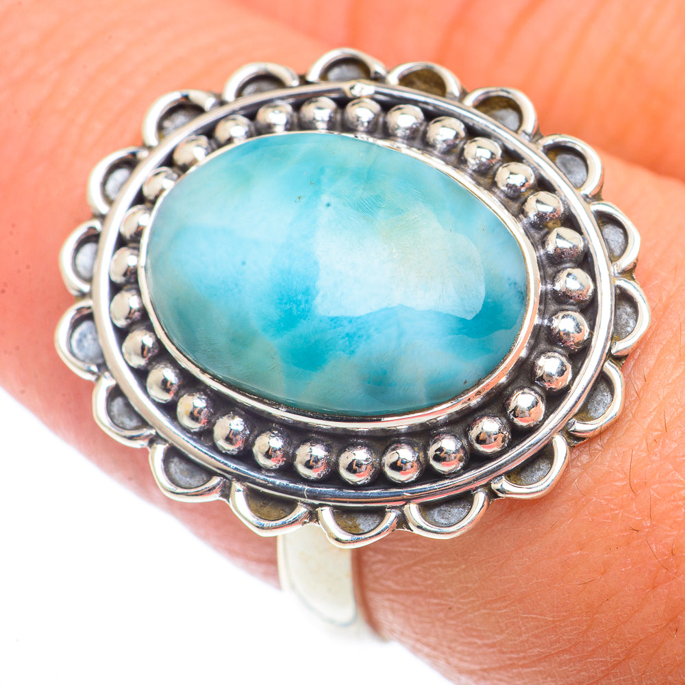 Larimar Rings handcrafted by Anasilvercos - RING73710