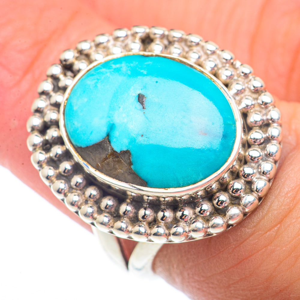 Tibetan Turquoise Rings handcrafted by Anasilvercos - RING73714