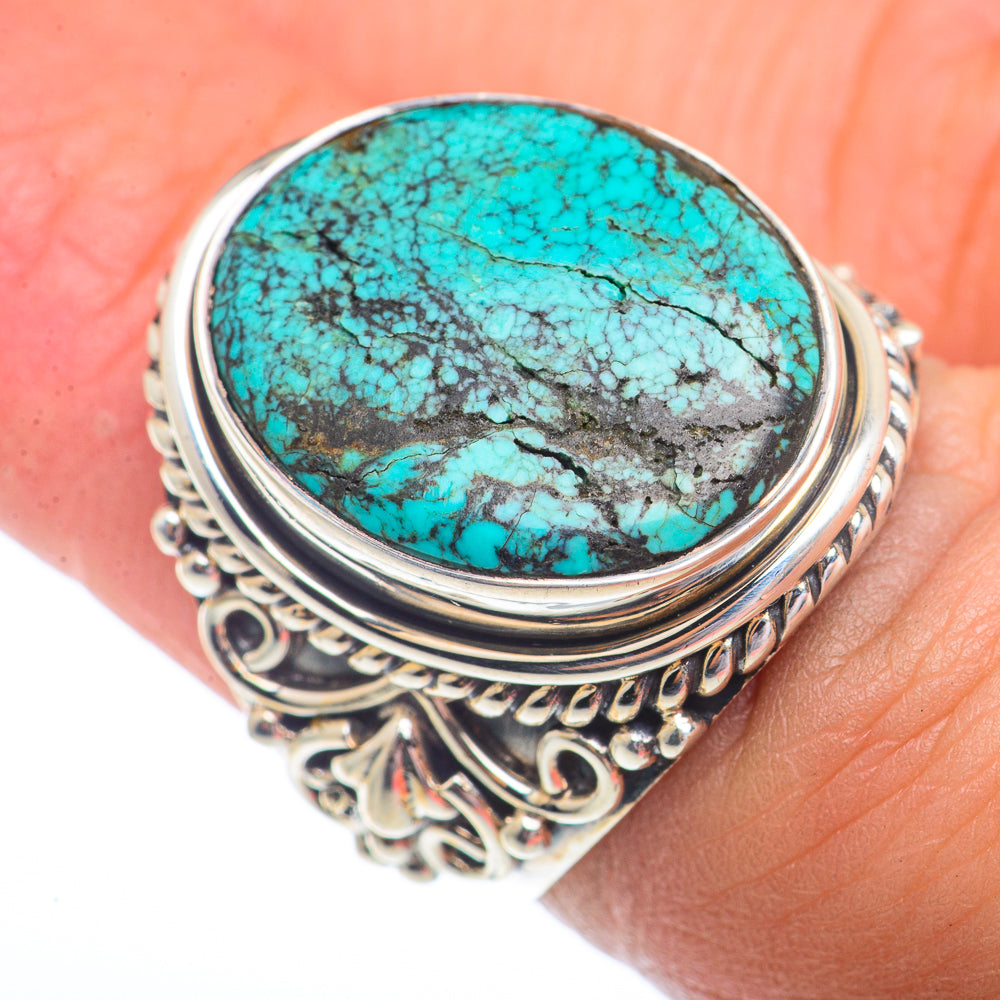Tibetan Turquoise Rings handcrafted by Anasilvercos - RING73715