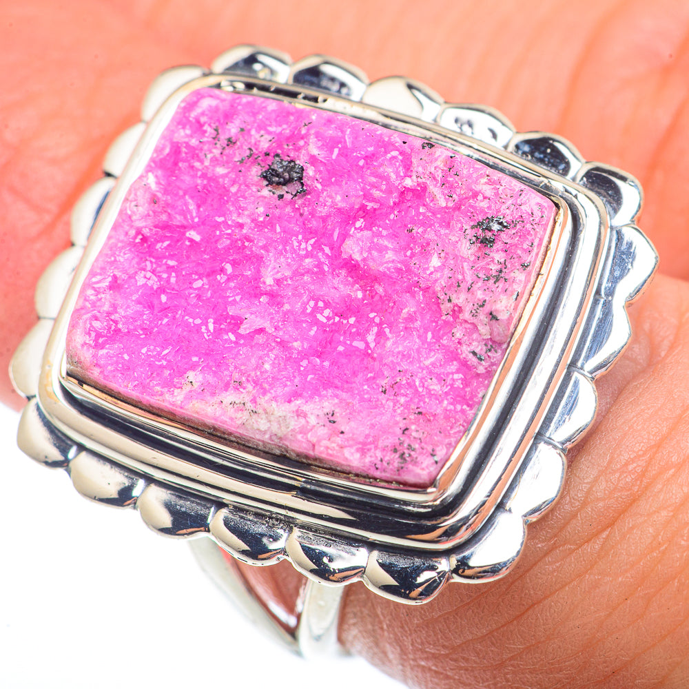 Cobalto Calcite Druzy Rings handcrafted by Anasilvercos - RING73729