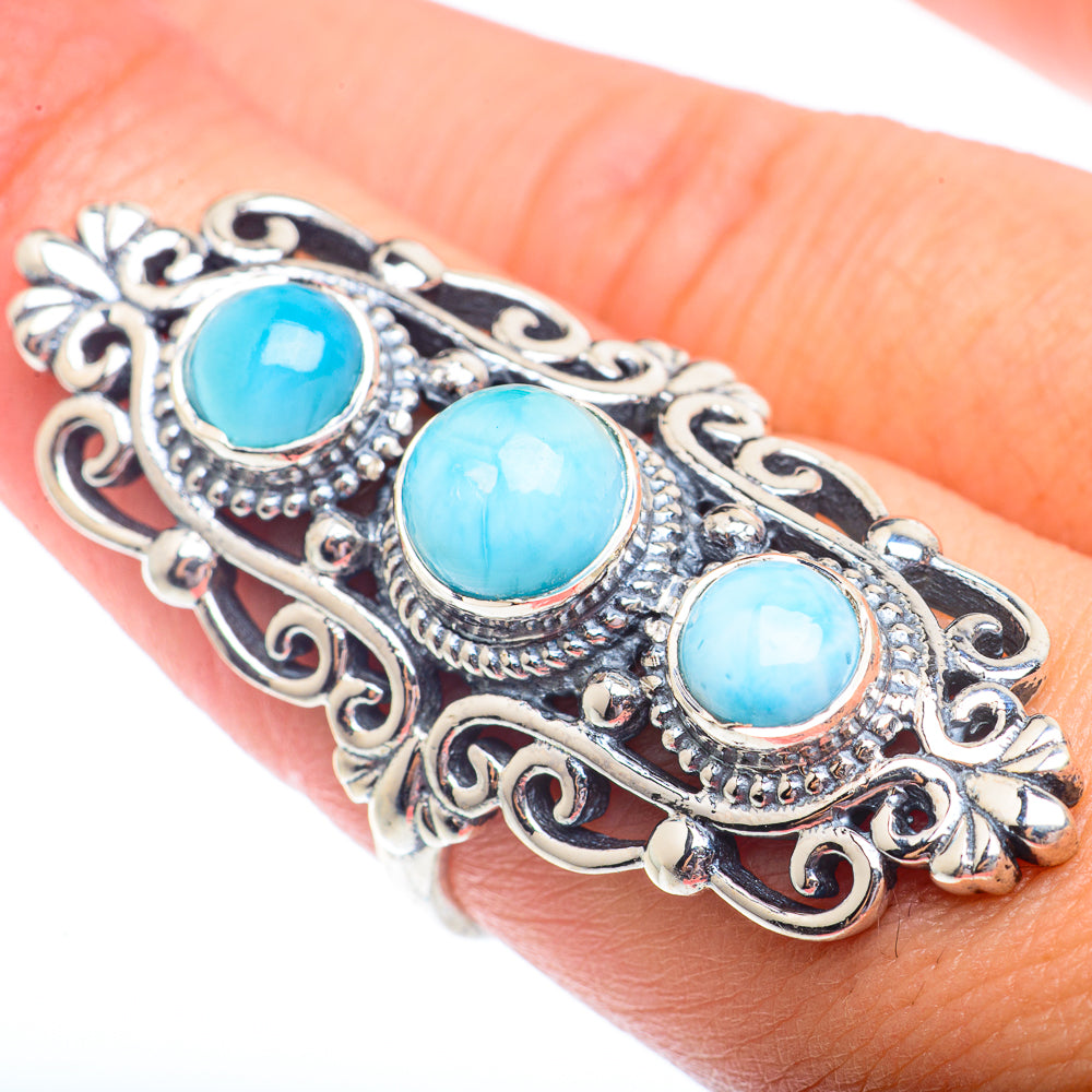 Larimar Rings handcrafted by Anasilvercos - RING73752