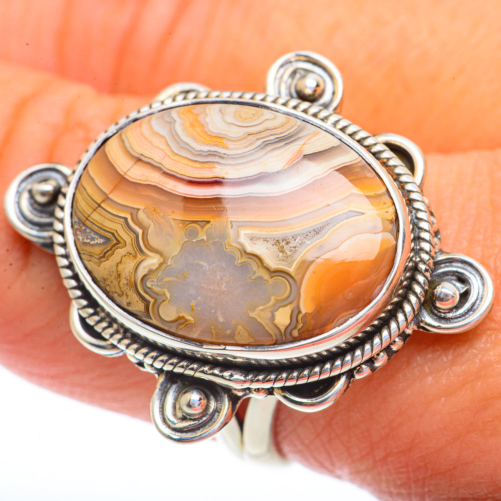 Laguna Lace Agate Rings handcrafted by Anasilvercos - RING73763