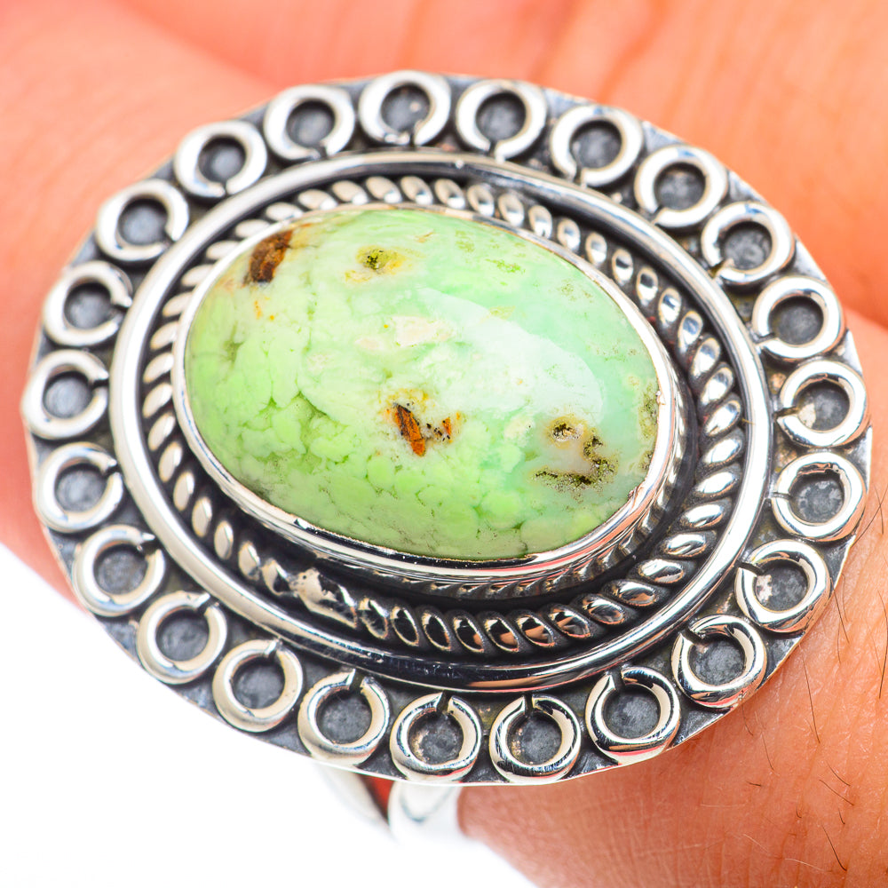 Lemon Chrysoprase Rings handcrafted by Anasilvercos - RING73786