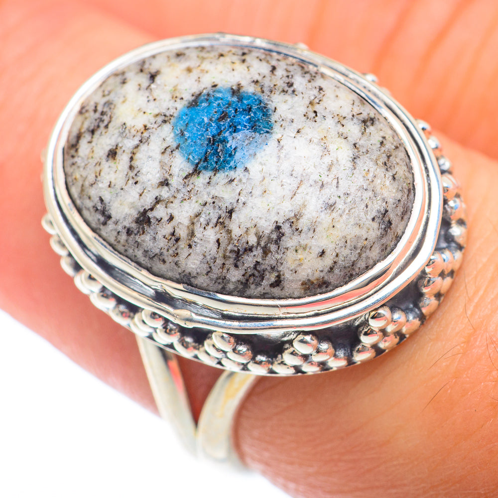 K2 Blue Azurite Rings handcrafted by Anasilvercos - RING73825