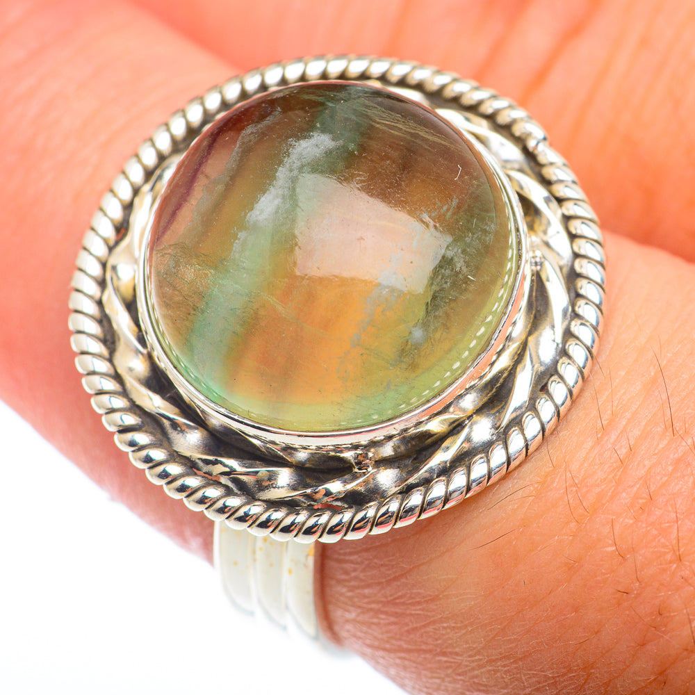Green Fluorite Rings handcrafted by Anasilvercos - RING73829