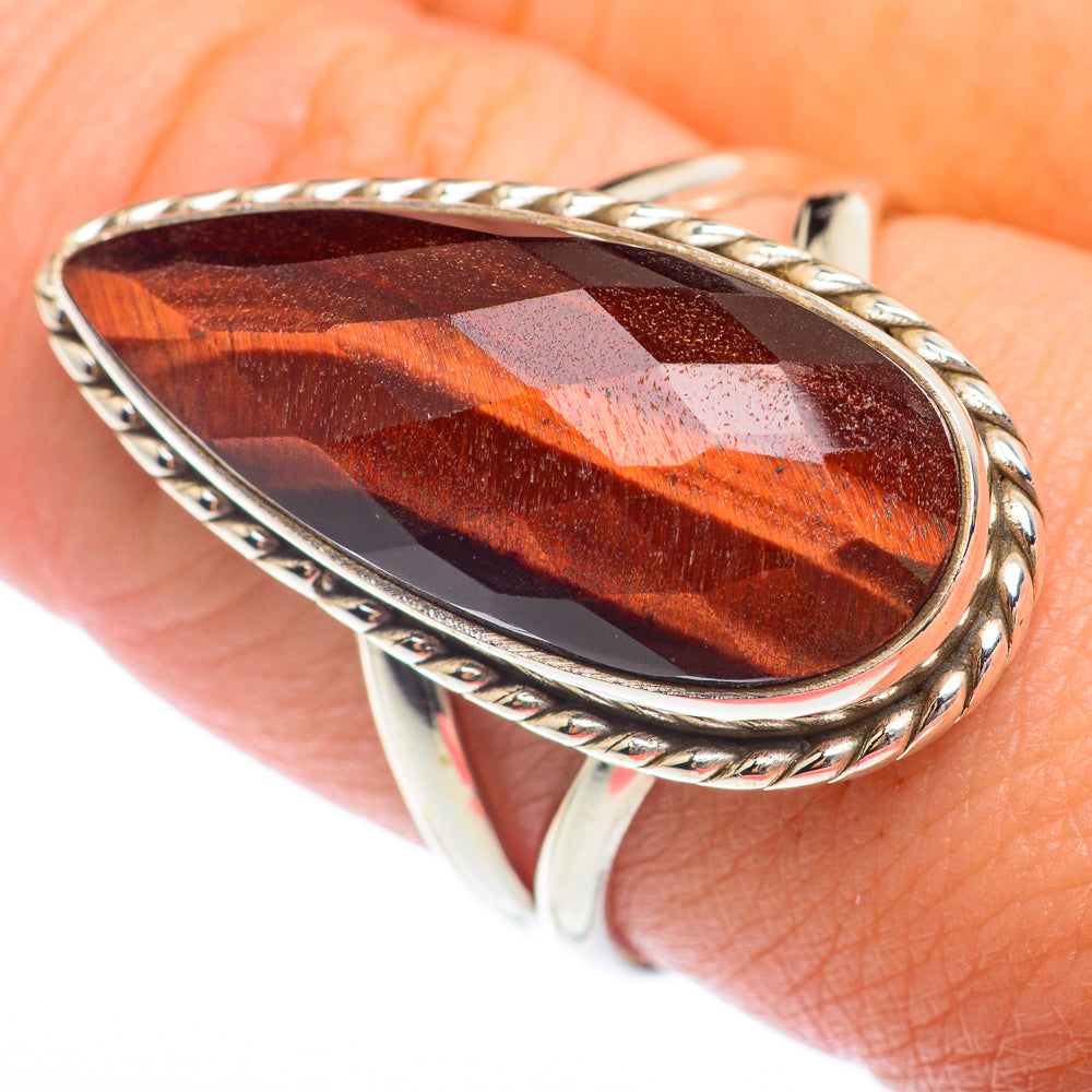 Red Tiger Eye Rings handcrafted by Anasilvercos - RING73832