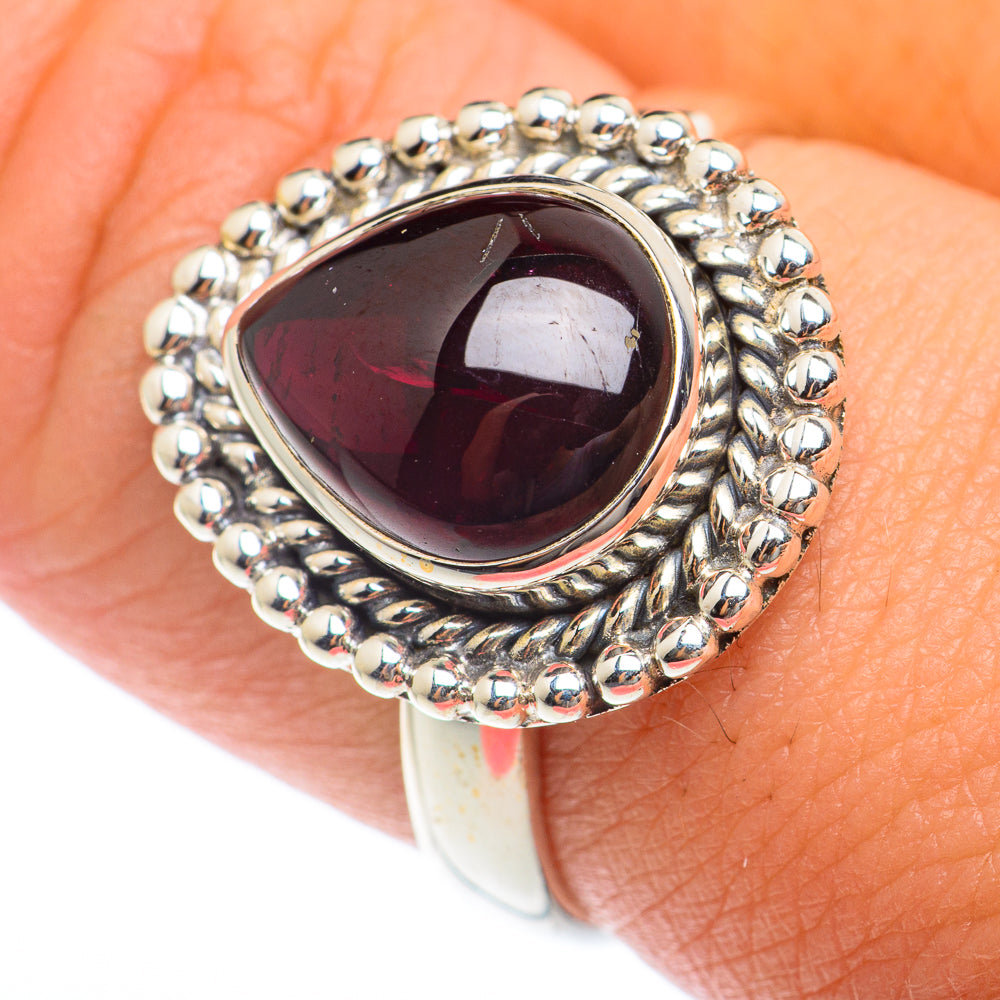 Garnet Rings handcrafted by Anasilvercos - RING73841
