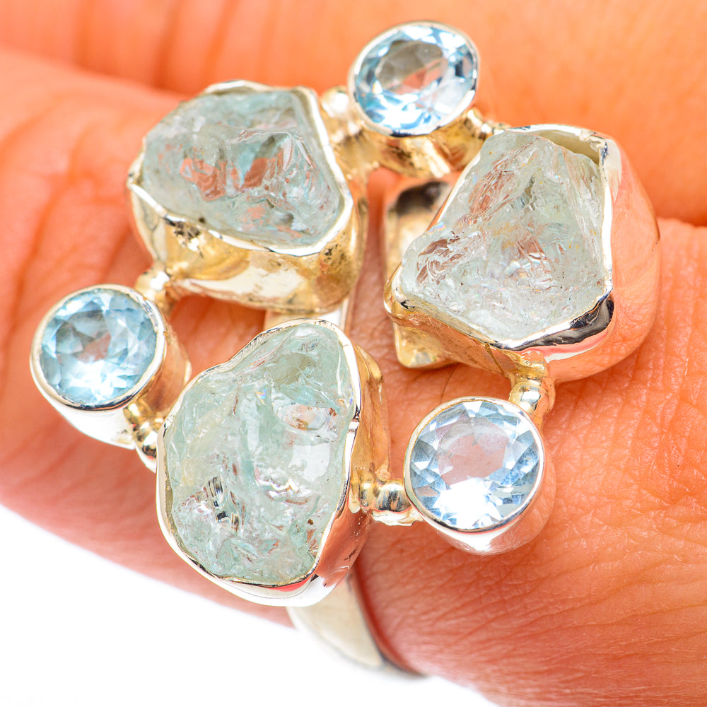 Aquamarine Rings handcrafted by Anasilvercos - RING73863